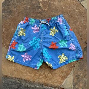 Boys Iconic Turtle Print - Vilebrequin Size 8 Swim Trunk